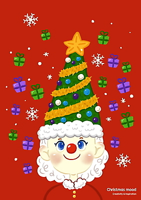 PSD 헤어스타일 여자 별 크리스마스 일러스트 산타옷 눈꽃 한명 상반신 성인 빨간색 선물상자 크리스마스트리 성인여자한명만 국내일러스트 자연요소 1 옷 기념일 컬러 눈_날씨 선물 사람 상자 여자한명만 성인여자만 파일형식