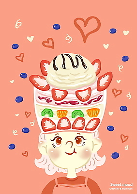 PSD 헤어스타일 여자 오렌지 일러스트 딸기 아이스크림 키위 한명 상반신 성인 하트 블루베리 프라페 성인여자한명만 코랄 국내일러스트 모양 1 음료 컬러 과일 디저트 사람 여자한명만 성인여자만 파일형식