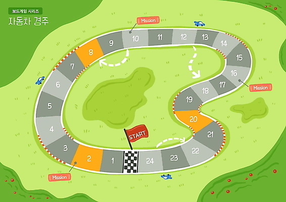 PSD 어린이교육 교육 화살표 일러스트 자동차 사람없음 연두색 자동차경주 트랙 보드게임 에듀 에듀케이션 스쿨팩 국내일러스트 육상교통 놀이 초록색 레이싱 파일형식