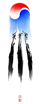 PSD 남자 실루엣 일러스트 캘리그라피 붓터치 운동선수 그림자 성인 세명 달리기 육상스포츠 태극 번짐 낙관 광복절 성인남자만 국내일러스트 문양 스포츠 모션 촬영기법 사람 공휴일 국경일 남자만 성인만 파일형식 효과