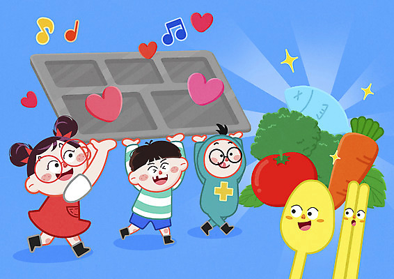 전신 PSD 여자 남자 어린이 토마토 음표 일러스트 젓가락 어류 서기 소녀 소년 세명 숟가락 당근 하트 브로콜리 식판 급식 급식소 어린이만 국내일러스트 모양 기호 음악 채소 모션 뿌리채소 수저 사람 수중동물 파일형식