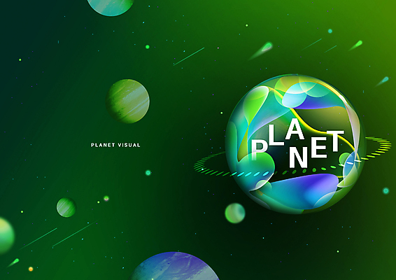 PSD 별 백그라운드 일러스트 타이포그라피 사람없음 초록색 우주 행성 국내일러스트 자연요소 문자 컬러 파일형식