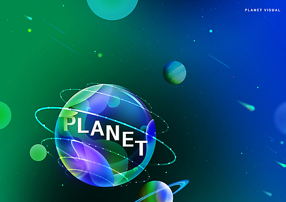 PSD 별 백그라운드 일러스트 사람없음 초록색 파란색 우주 행성 국내일러스트 자연요소 컬러 파일형식