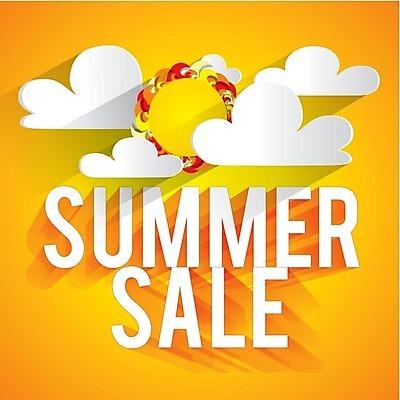 EPS 해외이미지 구름 일러스트 이벤트 사람없음 여름 태양 노란색 세일 여름쇼핑 해외202004 해외일러스트 자연요소 계절 컬러 쇼핑 파일형식 벡터 여름_계절