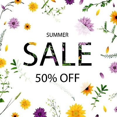 EPS 해외이미지 꽃잎 꽃 일러스트 이벤트 사람없음 여름 세일 여름쇼핑 해외202004 해외일러스트 식물 계절 쇼핑 파일형식 벡터 여름_계절