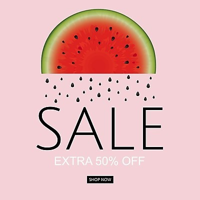 EPS 해외이미지 분홍색 일러스트 수박 이벤트 사람없음 여름 세일 여름쇼핑 해외202004 해외일러스트 계절 컬러 과일 쇼핑 파일형식 벡터 여름_계절