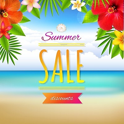 EPS 해외이미지 구름 꽃 잎 일러스트 이벤트 해변 사람없음 여름 세일 하와이무궁화 여름쇼핑 해외202004 해외일러스트 자연요소 식물 계절 바다 쇼핑 파일형식 벡터 여름_계절