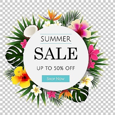 EPS 해외이미지 꽃 일러스트 이벤트 사람없음 여름 세일 열대잎 하와이무궁화 여름쇼핑 해외202004 해외일러스트 식물 계절 잎 쇼핑 파일형식 벡터 여름_계절