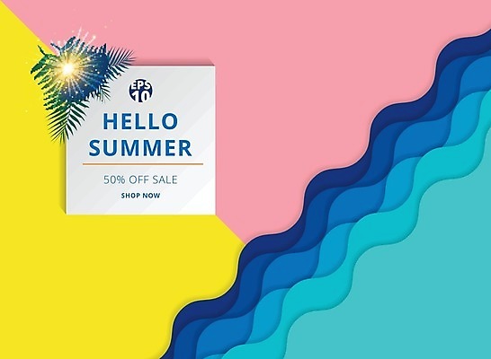 EPS 해외이미지 템플릿 배너 일러스트 이벤트 사람없음 세일 물결무늬 열대잎 여름쇼핑 해외202004 해외일러스트 물결 잎 무늬 쇼핑 파일형식 벡터 여름_계절