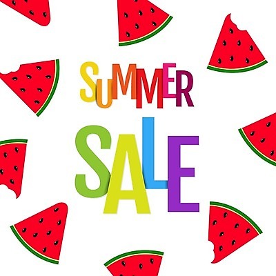 EPS 해외이미지 일러스트 수박 이벤트 사람없음 태양 세일 여름쇼핑 해외202004 해외일러스트 자연요소 과일 쇼핑 파일형식 벡터 여름_계절