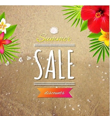 EPS 해외이미지 꽃 잎 일러스트 이벤트 사람없음 여름 갈색 세일 하와이무궁화 여름쇼핑 해외202004 해외일러스트 식물 계절 컬러 쇼핑 파일형식 벡터 여름_계절