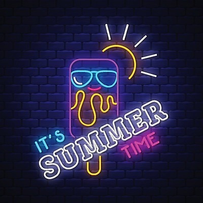 EPS 해외이미지 벽 일러스트 아이스크림 타이포그라피 사람없음 선글라스 태양 네온 막대아이스크림 아이스크림캐릭터 해외202004 디저트캐릭터 해외일러스트 일러캐릭터 자연요소 문자 캐릭터 안경 디저트 파일형식 벡터