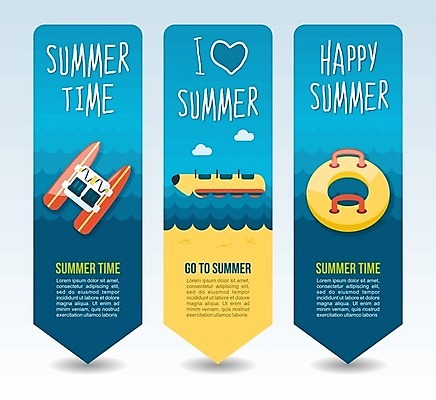 EPS 해외이미지 구름 바다 일러스트 사람없음 여름 파란색 튜브 바나나보트 해외202004 해외일러스트 자연요소 계절 컬러 보트 파일형식 벡터