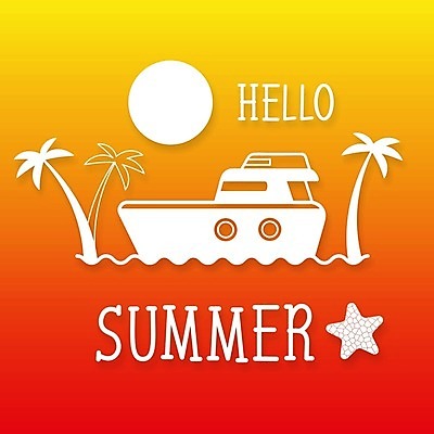 EPS 해외이미지 바다 일러스트 불가사리 타이포그라피 사람없음 여름 야자수 태양 주황색 선박 해외202004 해외일러스트 자연요소 나무 문자 계절 컬러 수상교통 극피동물 파일형식 벡터