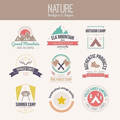 EPS 해외이미지 별 일러스트 산 텐트 사람없음 여름 태양 등산 심볼 도끼 등산화 사슴뿔 베이지색 해외202004 해외일러스트 자연요소 계절 컬러 신발 뿔 캠핑도구 트래킹 등산용품 파일형식 벡터