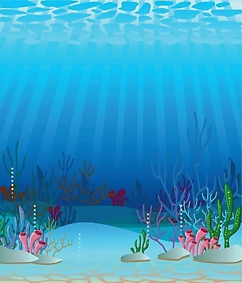 EPS 해외이미지 바다 일러스트 어류 사람없음 여름 파란색 바닷속 산호 암초 해외202004 해외일러스트 계절 컬러 수중 수중동물 자포동물 파일형식 벡터