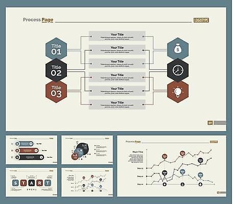EPS 해외이미지 시계 일러스트 비즈니스 전구 통계 돋보기 그래프 사람없음 자료 인포그래픽 원형 돈자루 육각형 닻 꺾은선그래프 베이지색 해외일러스트 도형 컬러 돈 파일형식 벡터