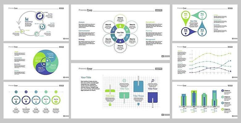 EPS 해외이미지 화살표 시계 일러스트 비즈니스 전구 통계 돋보기 그래프 사람없음 초록색 파란색 자료 인포그래픽 원형 돈자루 막대그래프 닻 곡선그래프 해외일러스트 도형 컬러 돈 파일형식 벡터