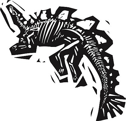 EPS 해외이미지 일러스트 사람없음 검은색 화석 스테고사우루스 해외202004 해외일러스트 컬러 공룡 파일형식 벡터