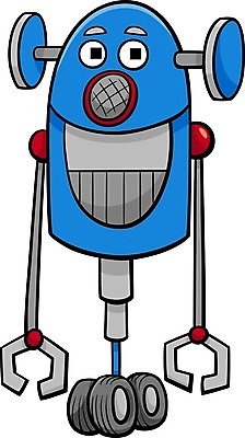 EPS 해외이미지 캐릭터 일러스트 사람없음 파란색 만화 로봇 코믹 안드로이드 해외202004 해외일러스트 일러캐릭터 컬러 파일형식 벡터