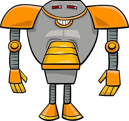 EPS 해외이미지 캐릭터 일러스트 사람없음 노란색 회색 만화 로봇 코믹 안드로이드 해외202004 해외일러스트 일러캐릭터 컬러 파일형식 벡터