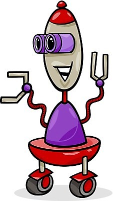 EPS 해외이미지 캐릭터 일러스트 사람없음 빨간색 보라색 바퀴 만화 로봇 코믹 안드로이드 해외202004 해외일러스트 일러캐릭터 컬러 파일형식 벡터