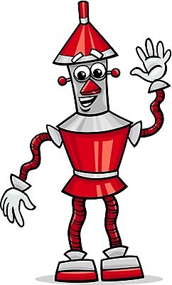 EPS 해외이미지 캐릭터 일러스트 사람없음 빨간색 회색 만화 로봇 코믹 손인사 안드로이드 해외202004 해외일러스트 일러캐릭터 컬러 인사 파일형식 벡터