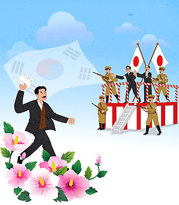 전신 남자 중년 일러스트 들기 여러명 성인 던지기 태극기 무궁화 소총 일장기 도시락폭탄 독립운동 윤봉길 일본군 남자만 일제강점기 국내일러스트 AI파일 꽃 다수 모션 사람 총 역사 국기 폭탄 독립운동가 파일형식 벡터