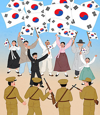 전신 여자 노년 남자 어린이 일러스트 청소년 서기 들기 소녀 여러명 상반신 성인 만세 태극기 한복 소총 독립운동 독립운동가 일본군 만세운동 일제강점기 국내일러스트 AI파일 한국전통 다수 모션 사람 총 역사 국기 전통의상 파일형식 벡터