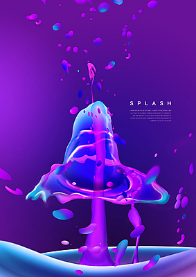PSD 그래픽백그라운드 일러스트 사람없음 물 보라색 액체 스플래쉬 국내일러스트 자연요소 컬러 백그라운드 그래픽 파일형식