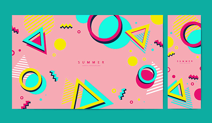 분홍색 그래픽백그라운드 일러스트 사람없음 여름 줄무늬 원형 삼각형 계절백그라운드 지그재그 국내일러스트 AI파일 도형 계절 컬러 백그라운드 무늬 그래픽 파일형식 벡터