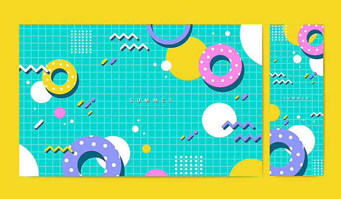 그래픽백그라운드 일러스트 수영장 사람없음 여름 원형 튜브 계절백그라운드 민트색 지그재그 국내일러스트 AI파일 도형 계절 컬러 백그라운드 그래픽 파일형식 벡터