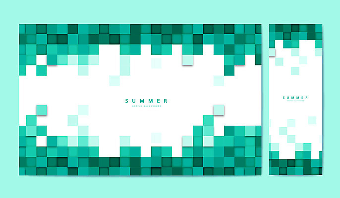 그래픽백그라운드 일러스트 사람없음 초록색 여름 정사각형 모자이크 계절백그라운드 국내일러스트 AI파일 도형 계절 컬러 백그라운드 그래픽 파일형식 벡터