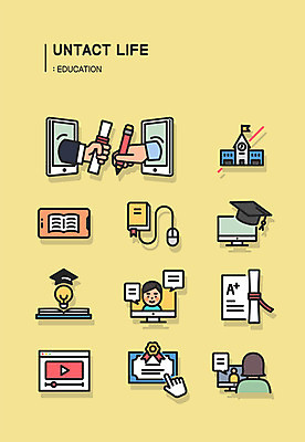 아이콘 학생 손 여자 교육 남자 학사모 전구 학교 상반신 성인 두명 신체부위 책 스마트폰 연필 모니터 마우스 졸업장 성적 커서 동영상 온라인강의 성인만 코로나바이러스 사회적거리두기 비대면출석 언택트 온택트 2D아이콘 AI파일 모자_잡화 캠페인 졸업 학용품 사람 핸드폰 스마트기기 컴퓨터 필기구 컴퓨터용품 바이러스 강의 파일형식 벡터 출석