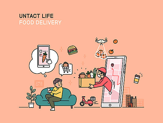 전신 남자 커피 일러스트 식재료 들기 앉기 상반신 성인 두명 스마트폰 소파 오토바이 햄버거 택배기사 택배 온라인쇼핑 약도 모바일쇼핑 네비게이션 택배상자 드론 배달음식 식자재 온라인구매 성인남자만 코랄 코로나바이러스 사회적거리두기 음식배달 비대면서비스 언택트 온택트 모빌리티 국내일러스트 AI파일 음료 음식 교통수단 캠페인 컬러 지도 의자 모션 패스트푸드 사람 핸드폰 스마트기기 쇼핑 상자 바이크 운송업 바이러스 배달원 배송 배달 서비스 온라인 남자만 성인만 파일형식 벡터