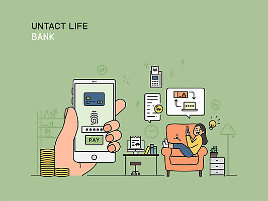 전신 손 여자 의자 일러스트 한명 들기 성인 신체부위 초록색 금융 스마트폰 소파 눕기 신용카드 책상 은행 결제 계좌이체 동전탑 모바일뱅킹 인터넷뱅크 지문인식 카드단말기 핀테크 성인여자한명만 코로나바이러스 사회적거리두기 비대면서비스 언택트 온택트 국내일러스트 AI파일 1 캠페인 컬러 가구 모션 모바일 사람 경제 핸드폰 스마트기기 쌓기 동전 바이러스 서비스 단말기 뱅킹 생체인식기술 여자한명만 성인여자만 파일형식 벡터