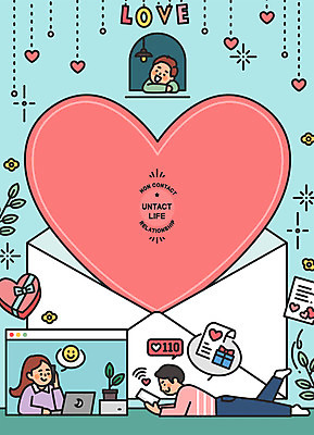 전신 커플 여자 남자 엎드리기 일러스트 창문 모바일 편지봉투 프레임 사랑 상반신 성인 세명 선물상자 노트북 눕기 하트 편지지 연애 통화 하트상자 온라인 민트색 성인만 코로나바이러스 사회적거리두기 언택트 온택트 국내일러스트 AI파일 모양 감정 캠페인 컬러 관계 모션 봉투 선물 사람 전자제품 상자 바이러스 편지 파일형식 벡터