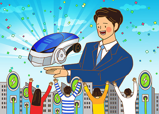 PSD 구름 여자 남자 하늘색 일러스트 안내 정장 여러명 상반신 성인 건물 기쁨 만세 가리킴 비즈니스맨 그린에너지 친환경 꽃가루 전기자동차 충전기 충전소 성인만 국내일러스트 자연요소 건축물 옷 감정 다수 비즈니스 모션 자동차 사람 손짓 파란색 환경 기계 에너지 직장인 가루 충전 파일형식