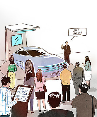 전신 PSD 여자 남자 말풍선 일러스트 미래 여러명 상반신 성인 전시 발표 그린에너지 구매 전시회 구경 친환경 충전 미래자동차 번개모양 전기자동차 충전기 성인만 국내일러스트 모양 다수 컨셉 자동차 사람 쇼핑 환경 기계 에너지 번개 파일형식