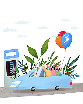 PSD 구름 여자 남자 꽃 딸 아들 어린이 일러스트 엄마 미래 들기 소녀 소년 여러명 상반신 성인 손들기 만세 풀 아빠 그린에너지 친환경 풍선 미래자동차 번개모양 전기자동차 충전기 국내일러스트 자연요소 모양 식물 다수 컨셉 가족 모션 자동차 사람 환경 기계 에너지 번개 충전 파일형식