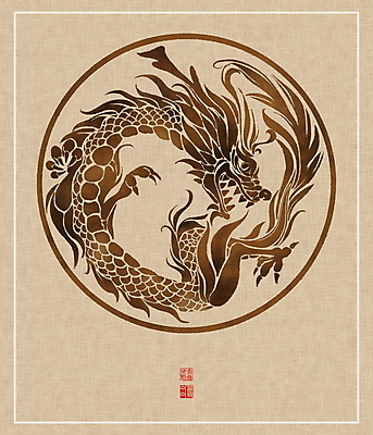 PSD 한마리 일러스트 캘리그라피 붓터치 사람없음 전통문양 용 원형 동양화 한지 번짐 낙관 국내일러스트 도형 1 전통 문양 종이 미술 파일형식 효과