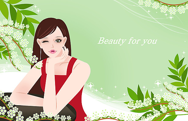 여자 꽃 잎 일러스트 탁자 윙크 한명 상반신 성인 타이포그라피 초록색 뷰티 턱괴기 의료성형뷰티 성인여자한명만 국내일러스트 AI파일 식물 문자 1 컬러 가구 모션 표정 사람 여자한명만 성인여자만 파일형식 벡터