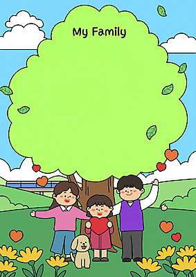 전신 PSD 나무 구름 한마리 여자 남자 꽃 딸 행복 반려견 어린이 일러스트 엄마 나뭇잎 프레임 서기 들기 소녀 성인 세명 초록색 화목 하트 아빠 강아지 반려 국내일러스트 자연요소 모양 식물 1 감정 컬러 컨셉 잎 가족 모션 사람 반려동물 개 파일형식