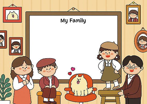 전신 PSD 한마리 여자 남자 딸 행복 반려견 아들 어린이 허리손 액자 일러스트 엄마 프레임 서기 앉기 소녀 소년 여러명 상반신 성인 화목 하트 아빠 강아지 앨범 가족사진 반려 베이지색 국내일러스트 모양 1 감정 컬러 포즈 다수 컨셉 가족 모션 사람 반려동물 개 파일형식 단체사진