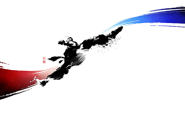 전신 PSD 남자 일러스트 캘리그라피 붓터치 도복 한명 성인 킥 태권도 태극 번짐 태권도선수 낙관 성인남자한명만 국내일러스트 1 문양 옷 모션 운동선수 사람 격투기 남자한명만 성인남자만 파일형식 효과