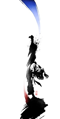 전신 PSD 여자 일러스트 캘리그라피 붓터치 도복 한명 서기 성인 킥 태권도 태극 번짐 태권도선수 낙관 성인여자한명만 국내일러스트 1 문양 옷 모션 운동선수 사람 격투기 여자한명만 성인여자만 파일형식 효과