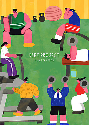 전신 PSD 여자 남자 다이어트 일러스트 여러명 상반신 성인 초록색 달리기 운동 헬스사이클 헬스 아령 기구 짐볼 물통 런닝머신 윗몸일으키기 벤치프레스 암컬 케틀벨 성인만 스쿼트 맨몸운동 국내일러스트 컬러 다수 모션 건강 사람 운동기구 파일형식 운동자세