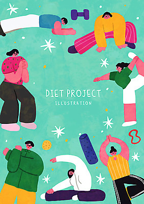 전신 PSD 여자 남자 다이어트 일러스트 서기 앉기 여러명 상반신 성인 스트레칭 아령 민트색 폼롤러 성인만 스쿼트 플랭크 홈트레이닝 맨몸운동 국내일러스트 컬러 다수 모션 건강 사람 운동 파일형식 운동자세