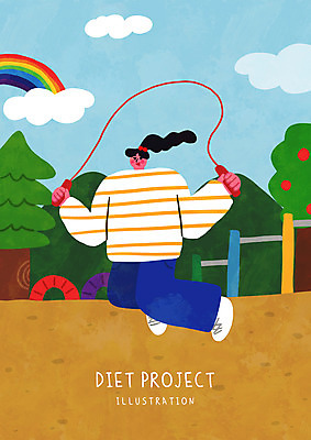 전신 PSD 나무 구름 여자 무지개 다이어트 일러스트 산 한명 성인 운동 점프 줄넘기 철봉 성인여자한명만 국내일러스트 자연요소 식물 1 모션 건강 사람 여자한명만 성인여자만 파일형식