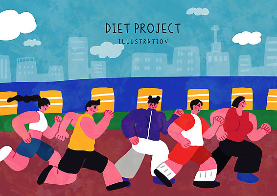 전신 PSD 구름 여자 남자 다이어트 일러스트 여러명 성인 건물 운동복 조깅 운동 강가 성인만 국내일러스트 자연요소 건축물 옷 다수 건강 사람 강 파일형식